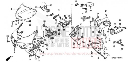 PANNEAU SUPERIEUR CBR900RRX de 1999